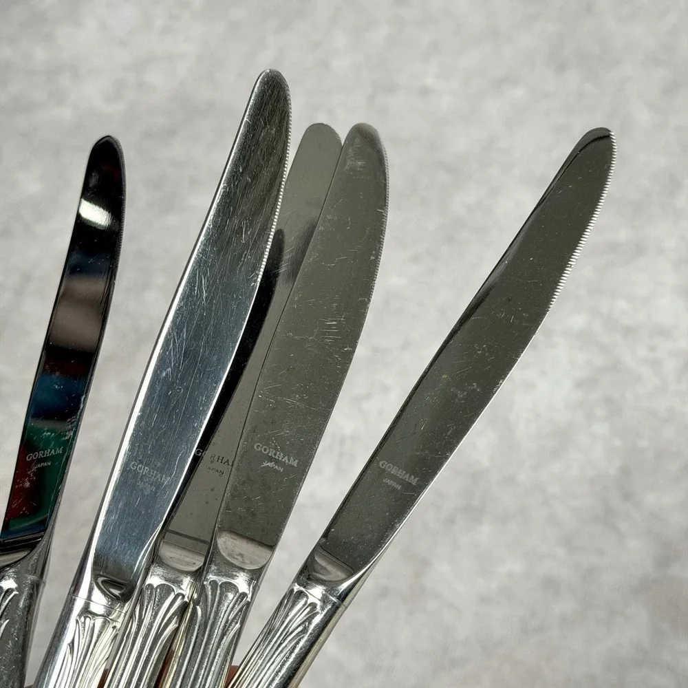 Gorham Grande Quintette Stainless Steel Dinner Knives Set of 5 Shell Design